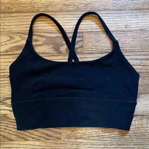 Vuori Black Strappy Elevation Sports Bra SzS